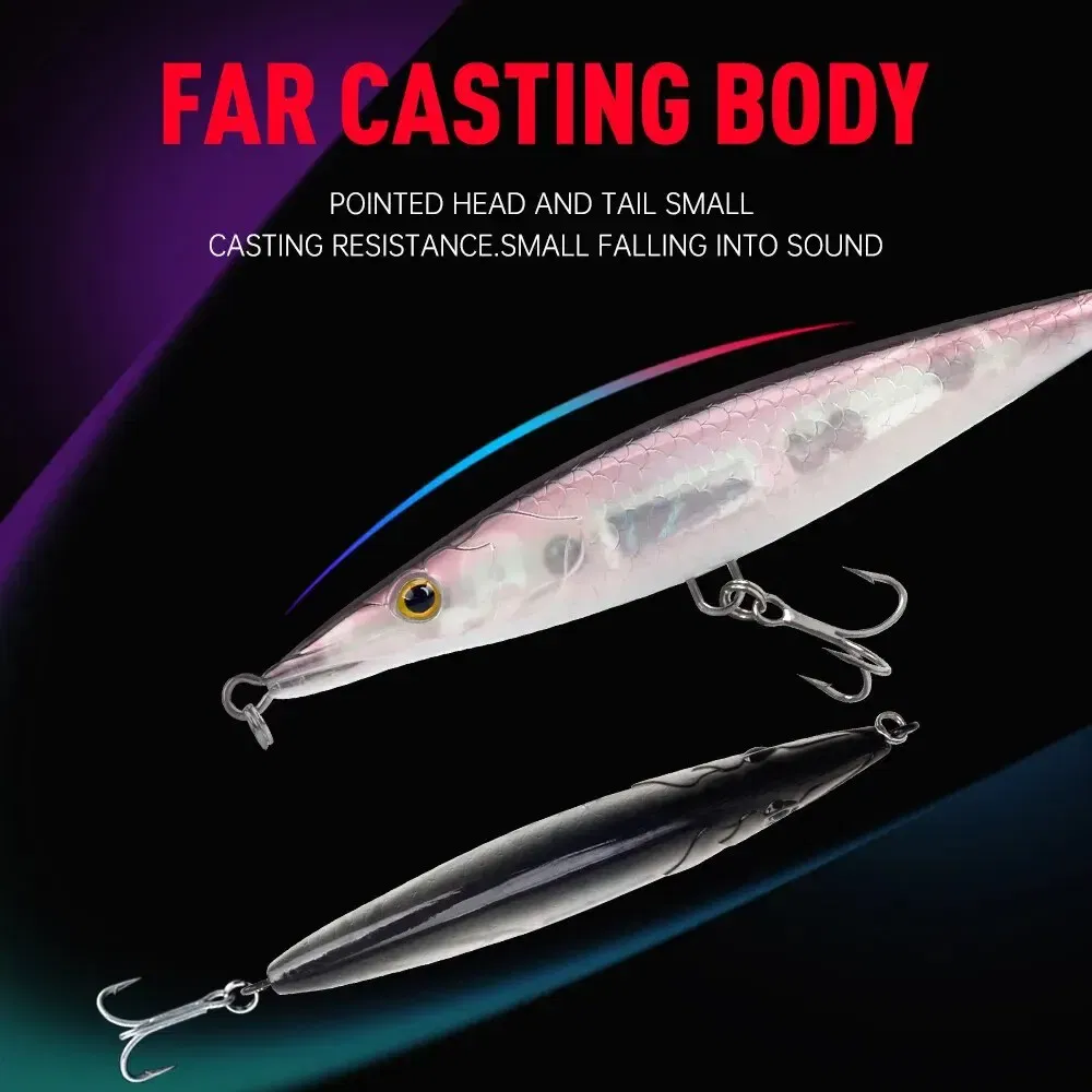 Size: 120mm, Color: WHITE - Floating Sinking Pencil Bait 90mm/110mm/130mm/150mm Topwater Wobblers Hard Lure Walking-dog Action Long Casting For Pike Bass