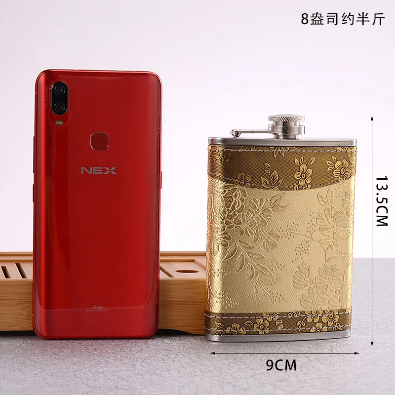 Color: black - 7oz/8oz Portable Pocket Hip Flask Outdoor Travel Stainless Steel Flask Whiskey Drink Alcohol Flasks 8oz Steel Hip Flask Flagon