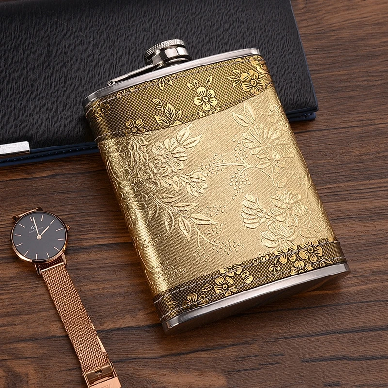Color: black - 7oz/8oz Portable Pocket Hip Flask Outdoor Travel Stainless Steel Flask Whiskey Drink Alcohol Flasks 8oz Steel Hip Flask Flagon