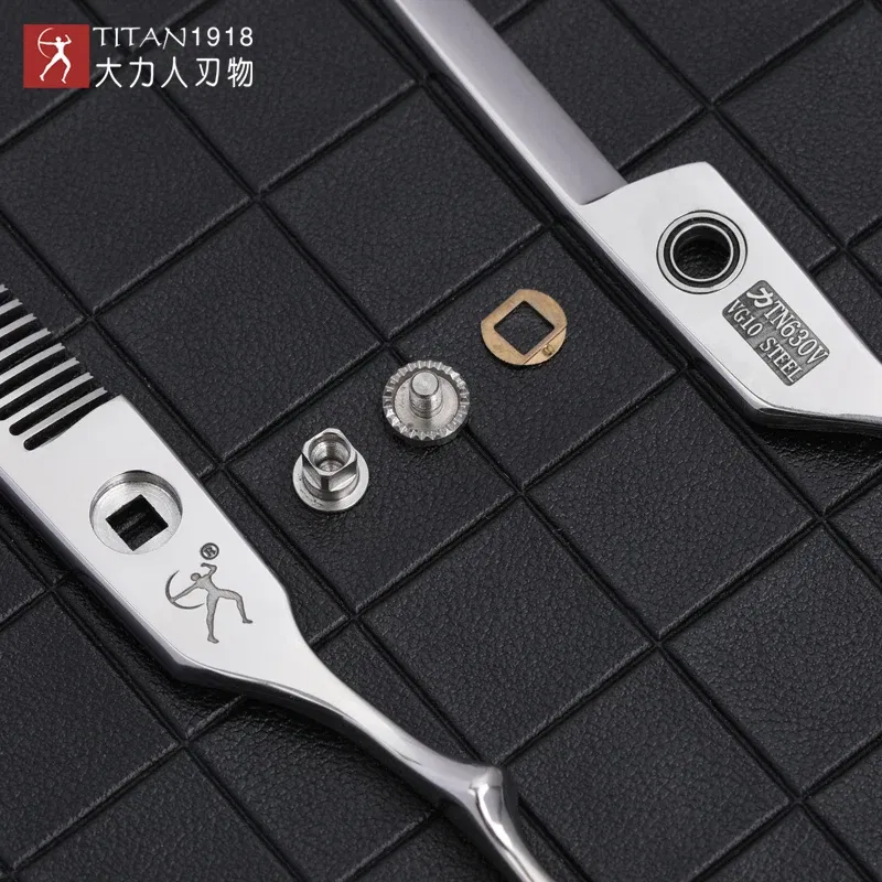 Color: Silver - Titan professional hairdresser's barber set of scissors cutting Hairdressing salon scissors sharp tools 5.5inch 6.0inch