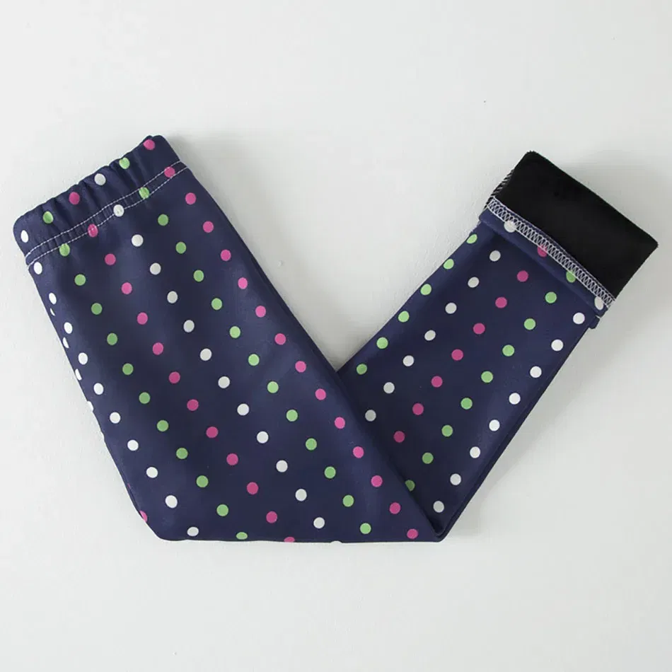 Color: Brown, Size: 104 - Warmth and Cozy Girls Plush Lined Thickened Elastic Leggings Long Pants Suitable Kids Daily Wear in Autumn Winter Cold Weather