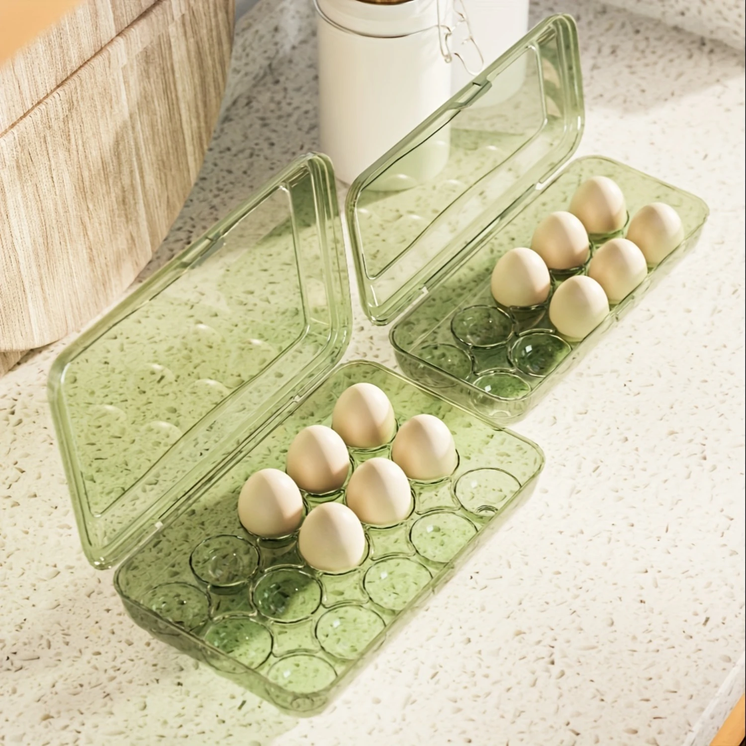 Color: Red, Ships From: CHINA - 1pc Shock-Proof Egg Holder for Refrigerator, Transparent Plastic Egg Carton with Clamshell Design for Freshness, Supplies