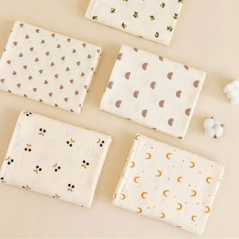 Color: GRAY, Size: Option 1 - Baby Blanket Newborn Muslin Swaddle 2 Layer Cotton Bath Towel Summer Stroller Cover Wrap Gauze Toddler Sleep Blanket Baby Items