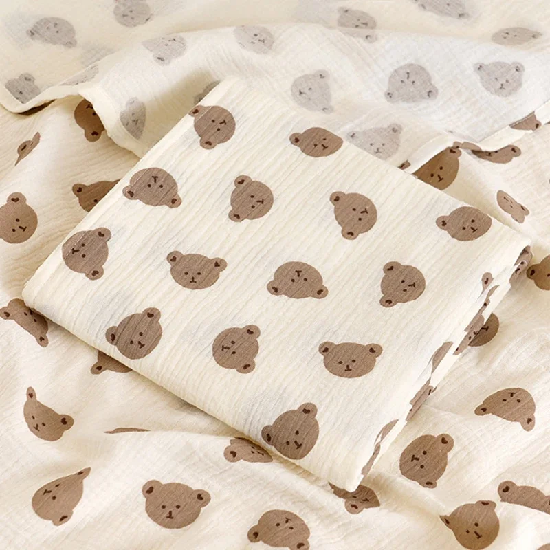 Color: GRAY, Size: Option 1 - Baby Blanket Newborn Muslin Swaddle 2 Layer Cotton Bath Towel Summer Stroller Cover Wrap Gauze Toddler Sleep Blanket Baby Items