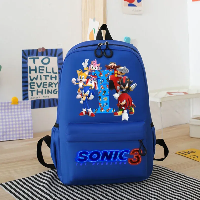Color: plum, Size: 12" - Sonics Children Cartoon Schoolbag Kids Anime Cute Backpack Boy Fashion Knapsack Student Casual Shoulders Book Bag Xmas Gift 2025