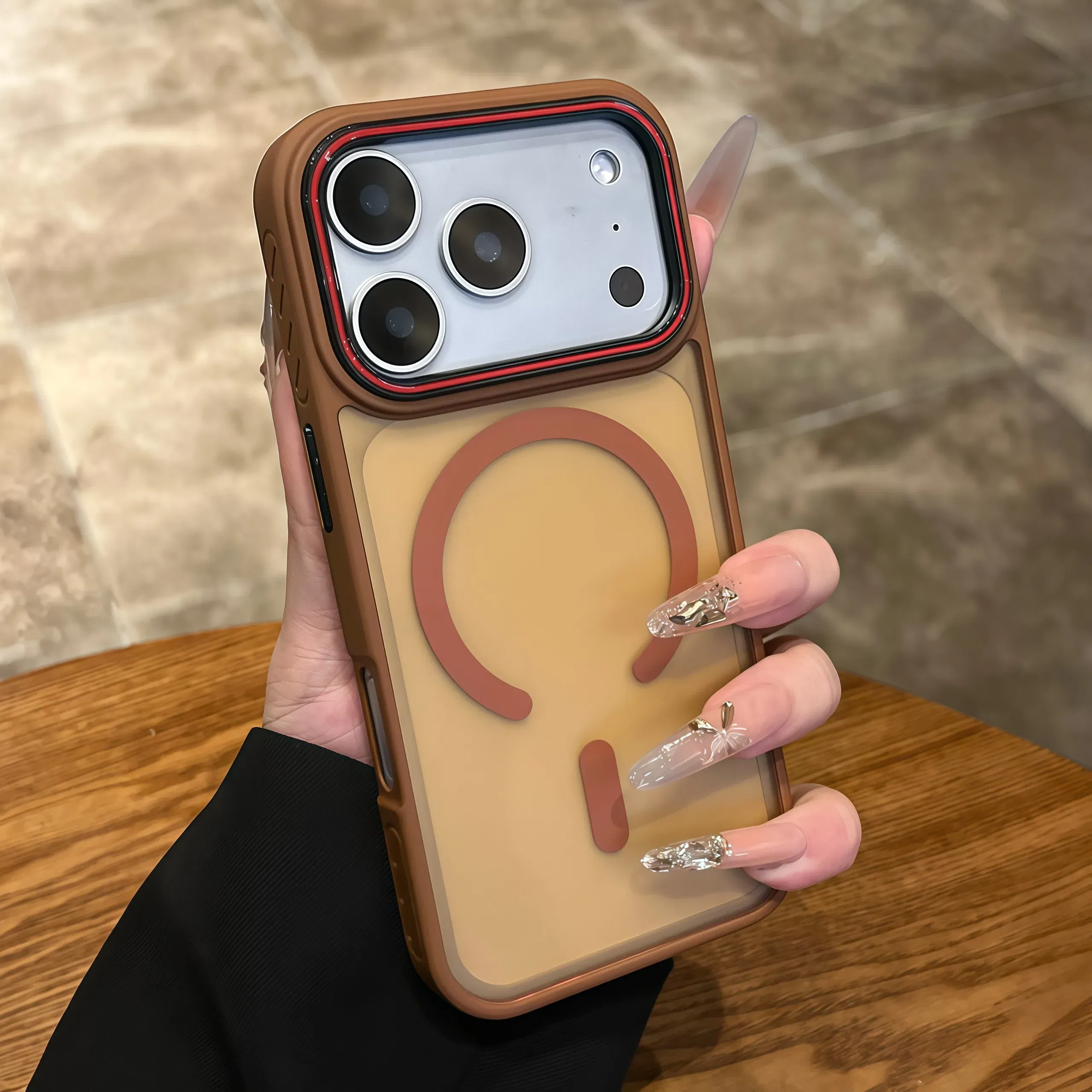 Color: black, Compatibility by Model: iPhone17 Pro - Wireless Charging Matte Magnetic Case for iPhone 17 16 ProMax 15 14 Plus 13 12 11 17 Air Anti Fall Bumper Translucent TPU Cover