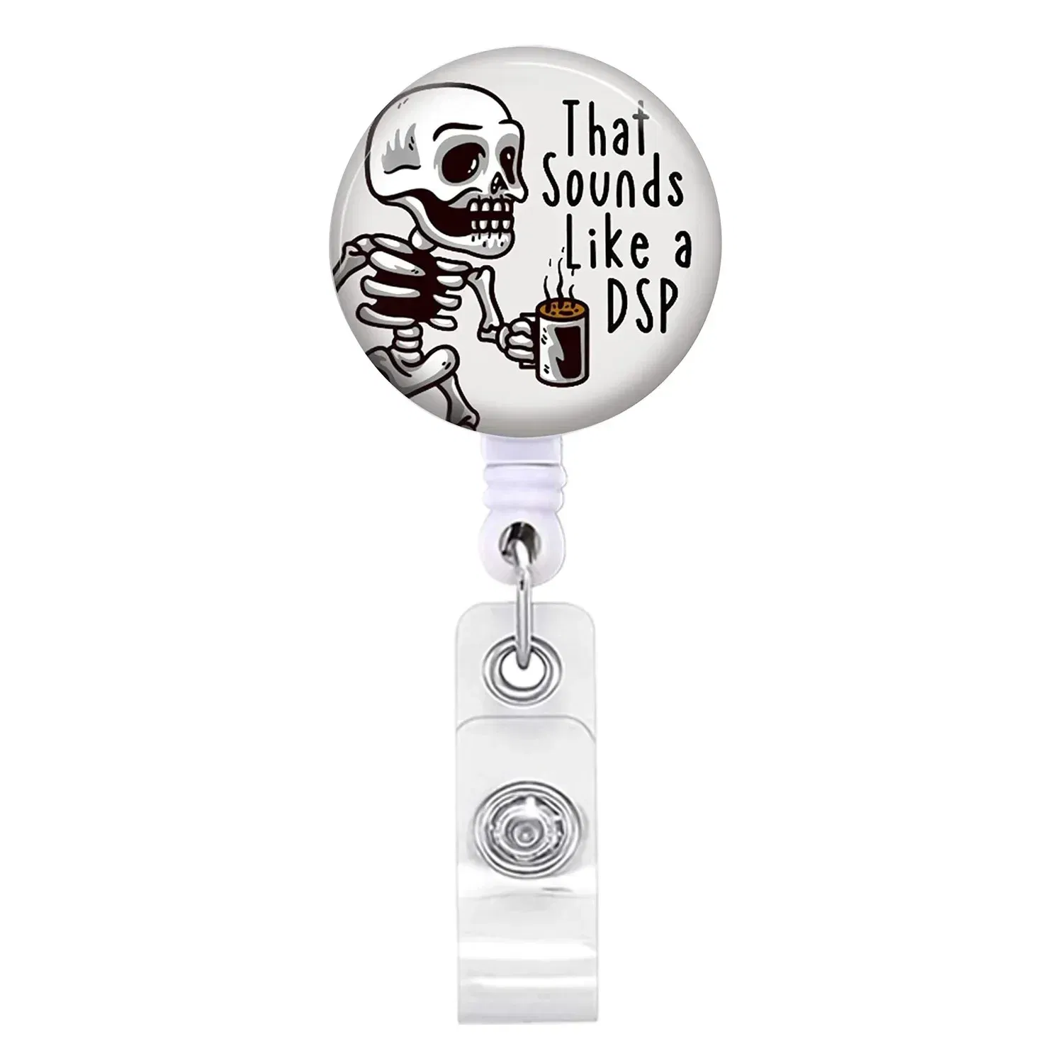 Color: DARK COFFEE - X-Ray Badge Reel Retractable Radiology Badge Reel Holder Ct Rays Nurse Doctor Student Card Reel Clip Office Supply Recoil Badge