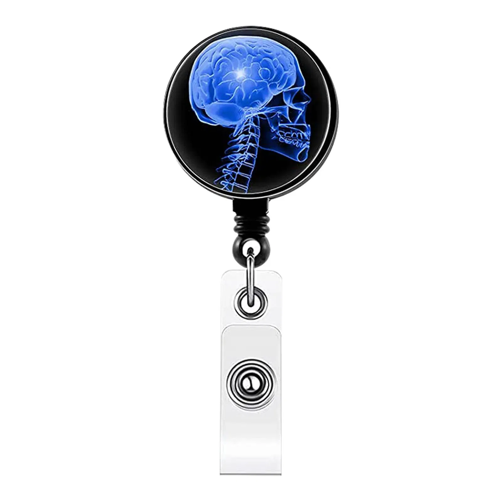 Color: DARK COFFEE - X-Ray Badge Reel Retractable Radiology Badge Reel Holder Ct Rays Nurse Doctor Student Card Reel Clip Office Supply Recoil Badge