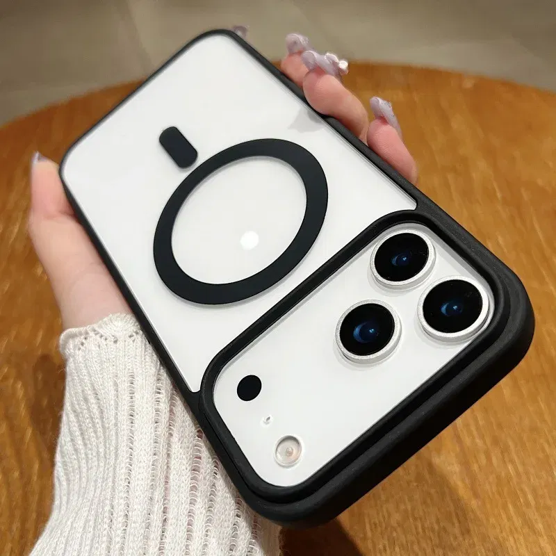 Color: Red, Material: Genuine Leather - Luxury Shockproof Magsafe Wireless Charge Case for iPhone 17 Air 16 15 14 Plus 13 12 Mini 11 Pro Max Clear Magnetic Bumper Cover