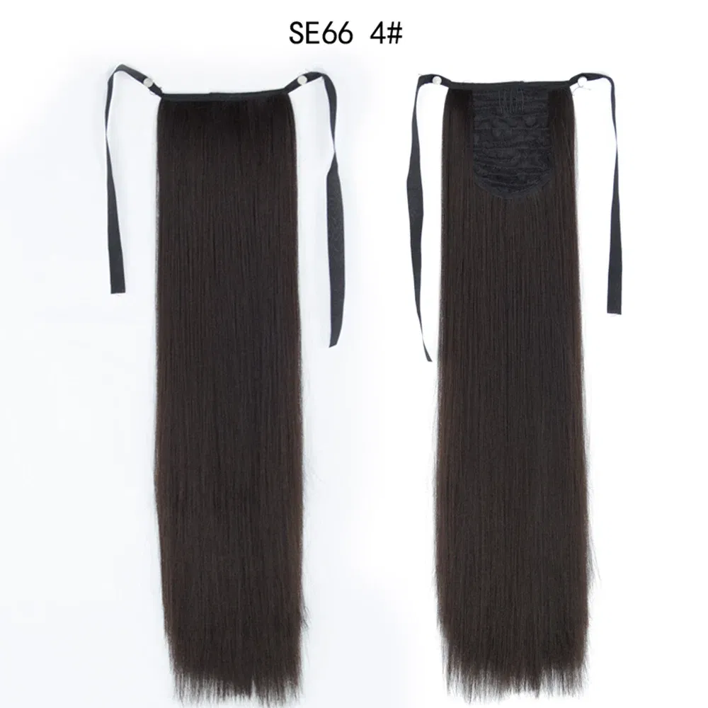 Color: P2/613 - LINWAN Synthetic Long Straight Wrap Around Clip In Ponytail Hair Extension Heat Reistan Pony Tail Fake Hair