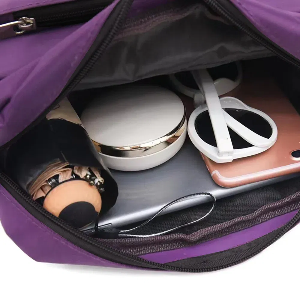 Color: Red - Purple One Shoulder Crossbody Bag Portable Commuting Large Capacity Simplicity Storage Bag Garland Letter Series Print Pattern