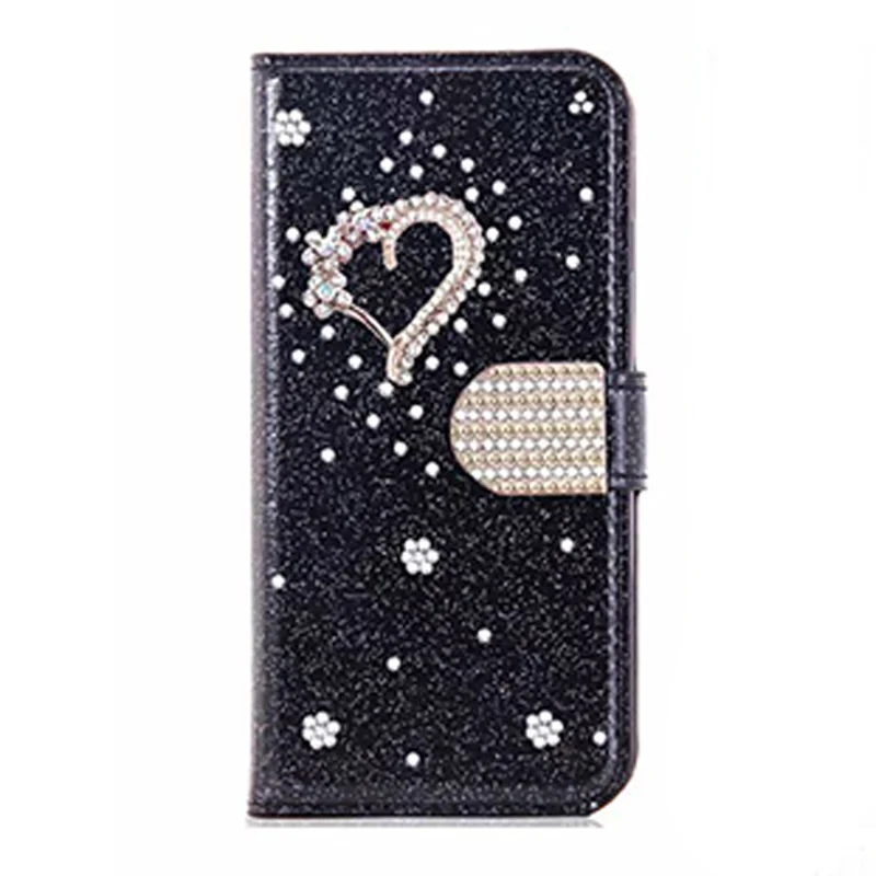 Color: black, Material: Nylon - Glitter Wallet Leather Case For Samsung Galaxy S25 FE S24 Ultra S23 Plus S22 S21 A35 A36 A56 A55 A13 A14 A15 A16 A26 A34 A33 A54