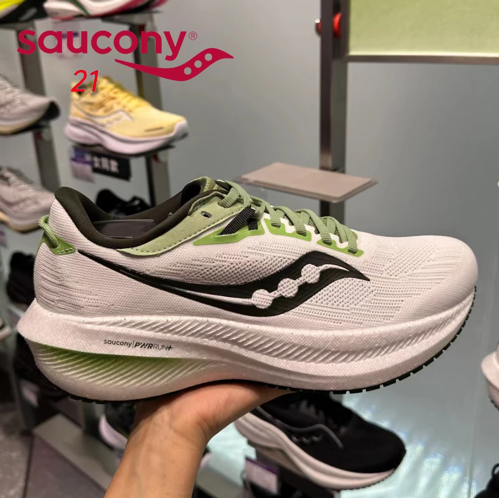 Color: Ivory, Shoe Size: 38 - 2023 NEW Original Saucony Triump-h 21 Victory Runner Speed Cross Running Casual Shoes Men Women Cushioning Race Road Sneakers