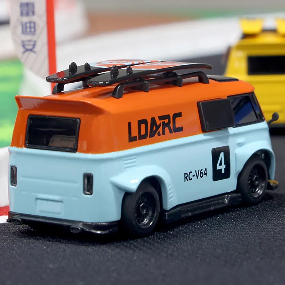 Color: Orange - LDARC V64 1/64 MINI RC Simulated Electric Remote Control Model Car Tabletop Bus Vehicle RTR 2.4GHz Adults Children's Toys