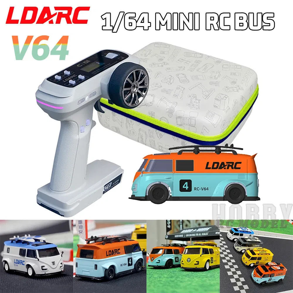 Color: Orange - LDARC V64 1/64 MINI RC Simulated Electric Remote Control Model Car Tabletop Bus Vehicle RTR 2.4GHz Adults Children's Toys