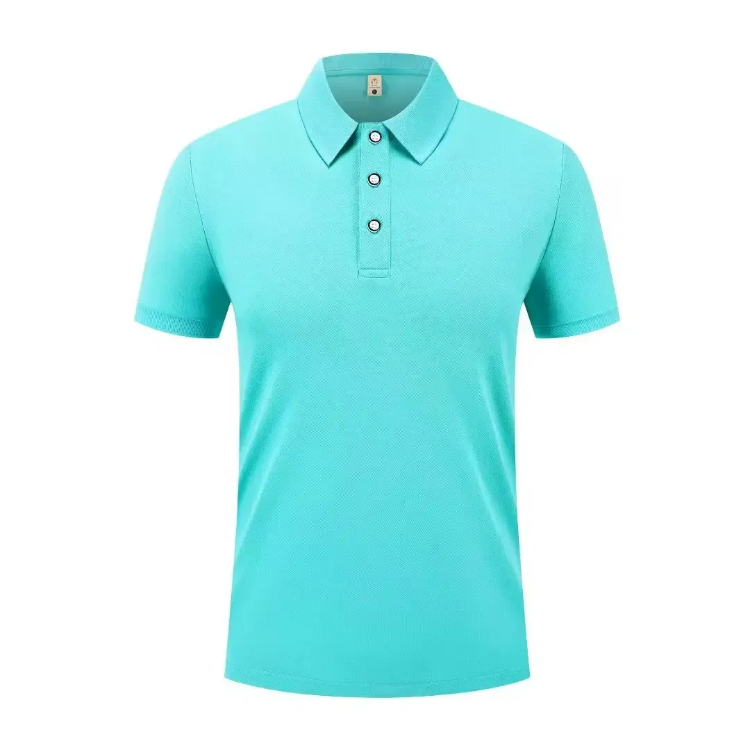 Color: GRAY, Size: L - 2025 New Solid Color Polo Shirt Men's Short Sleeve Button Tshirts Lapel Lightweight Streetwear Sport Casual Tops