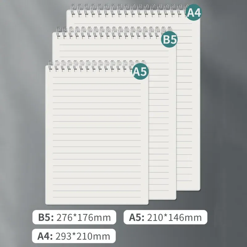Color: WHITE, Size: B5 - A4 A5 B5 Spiral book coil Notebook To-Do Lined DOT Blank Grid Paper Journal Diary Sketchbook For School Supplies Stationery