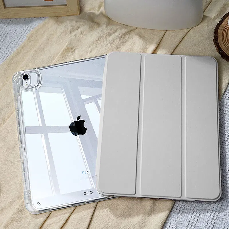Color: GRAY, Size: Thirteen - For 2025 iPad Air 11 Case iPad 10th Generation 11th A16 9th Cover Gen iPad Pro11 4 5 10.9in 12.9 M2 M3 M4 Pencil Holder Case