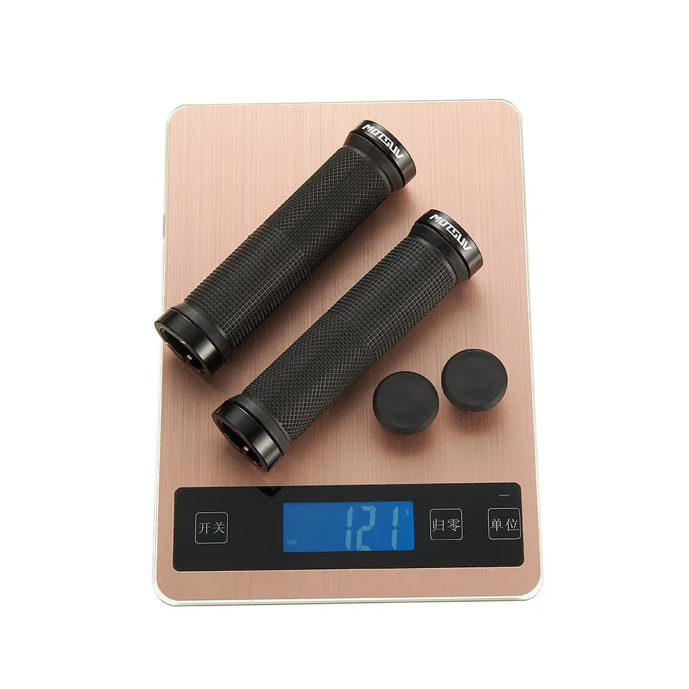 Color: Red - MOTSUV Bicycle Grips MTB Cycling Alluminium Alloy Lockable Handle Grip Anti Slip Grips for MTB Bike Handlebar Bicycle Parts