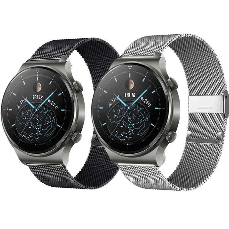 Color: Yellow, Size: XS - Bracelet For Huawei Watch GT 3 Pro 43mm 46mm Stainless Steel Watchband Huawei Watch GT 4 46MM Milanese Metal Bracelet