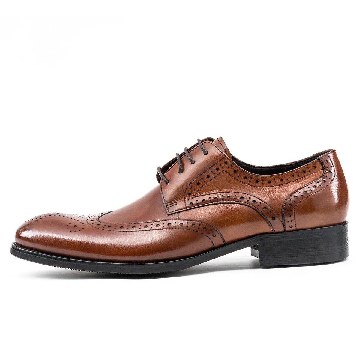 Color: GRAY, Shoe Size: 8 - Hanmce Shoes For Men With Free Shipping Multi-color Fashion Breathable Leather Businese Wedding Brogue Shoes