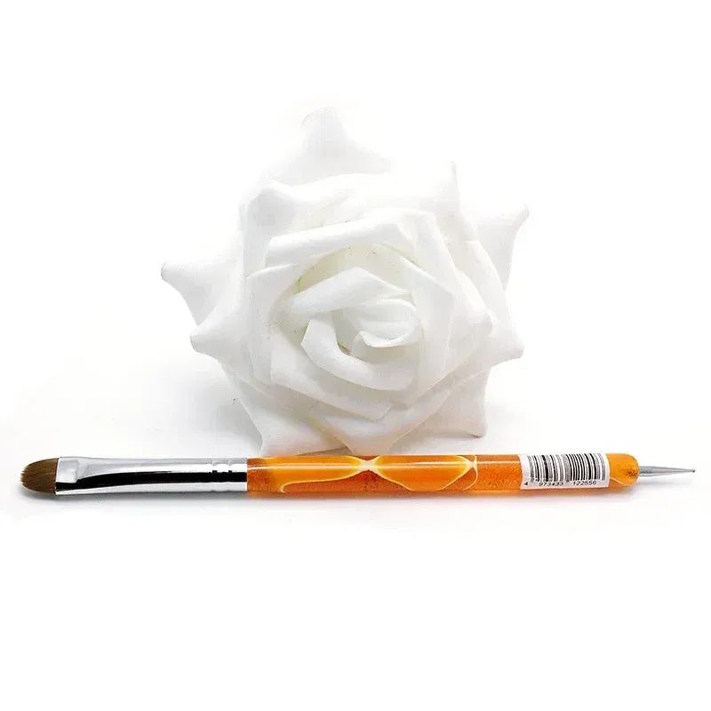 Color: Light Grey - TIANMI Kolinsky French Nail Art Brush Dual End Nail Art Dotting Pen Acrylic Drawing Rhinestone UV Gel Painting Manicure Tool