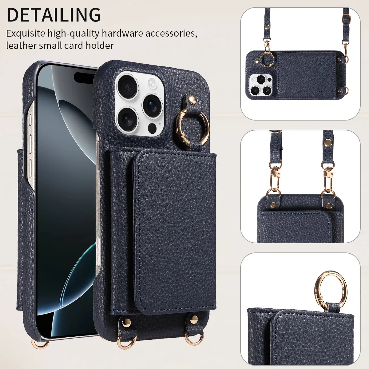 Color: Blue, Bundle: Case & Strap, Material: Artificial Leather, Compatibility by Model: iPhone 12 - For IPhone16 15 Pro Max 14 13 12 Series PU Leather Magsafe Magnetic Wireless Charging Shockproof Crossbody Wallet Phone Case