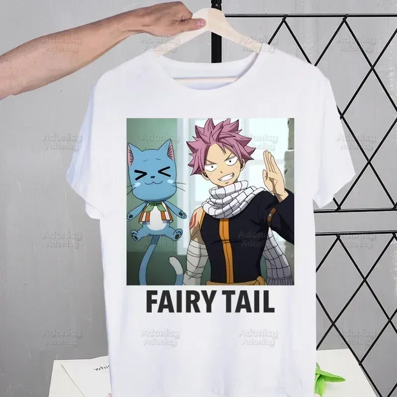 Color: Blue, Size: L - Anime Fairy Tail Cartoon Natsu Erza Gray Lucy T-shirts Summer Men/Women Hip Hop Tshirt Streetwear t shirts Short Sleeve Tops