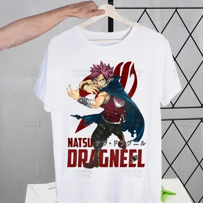 Color: Blue, Size: L - Anime Fairy Tail Cartoon Natsu Erza Gray Lucy T-shirts Summer Men/Women Hip Hop Tshirt Streetwear t shirts Short Sleeve Tops