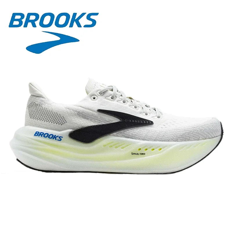 Color: Yellow, Shoe Size: 45 - Brooks Super Glycerin MAX Breathable Running Shoes for Men Air Mesh Design Fashionable Versatile Outdoor Casual Sports Sneakers