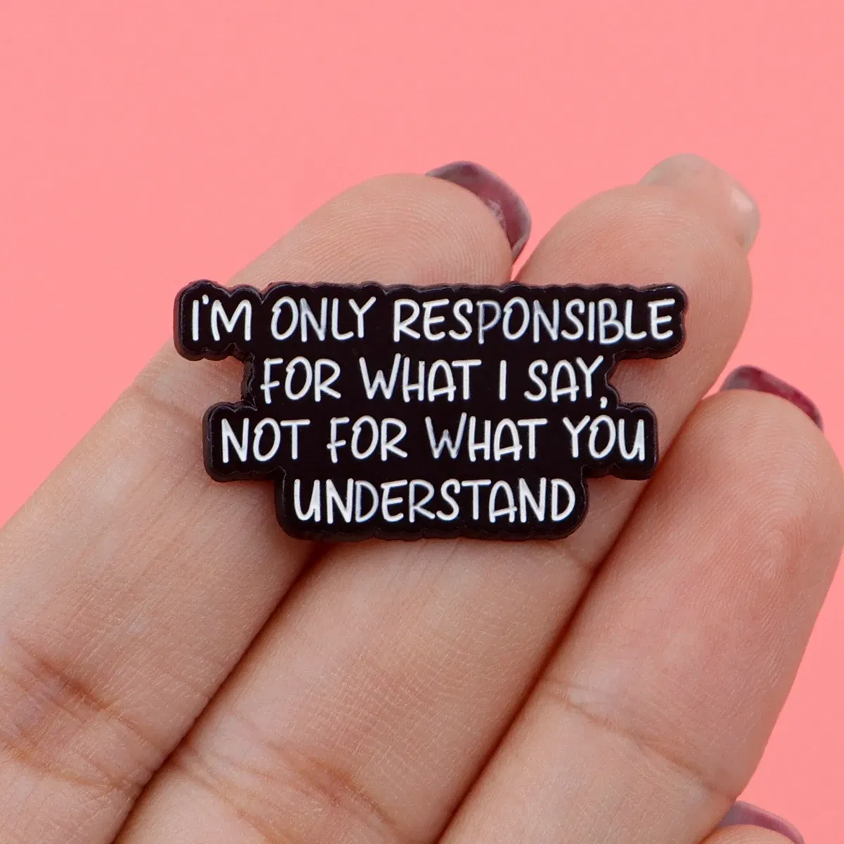 Metal color: Rhodium Plated - I'M NOT WEIRD Enamel Pin Funny Quotes Brooch Pines Lapel Pins Quotation Badge Clothing Accessories Fashion Jewelry Unique Gift