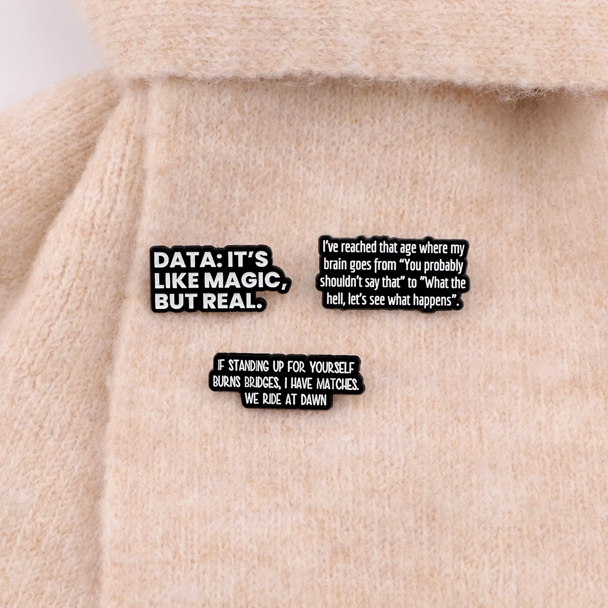 Metal color: Rhodium Plated - I'M NOT WEIRD Enamel Pin Funny Quotes Brooch Pines Lapel Pins Quotation Badge Clothing Accessories Fashion Jewelry Unique Gift