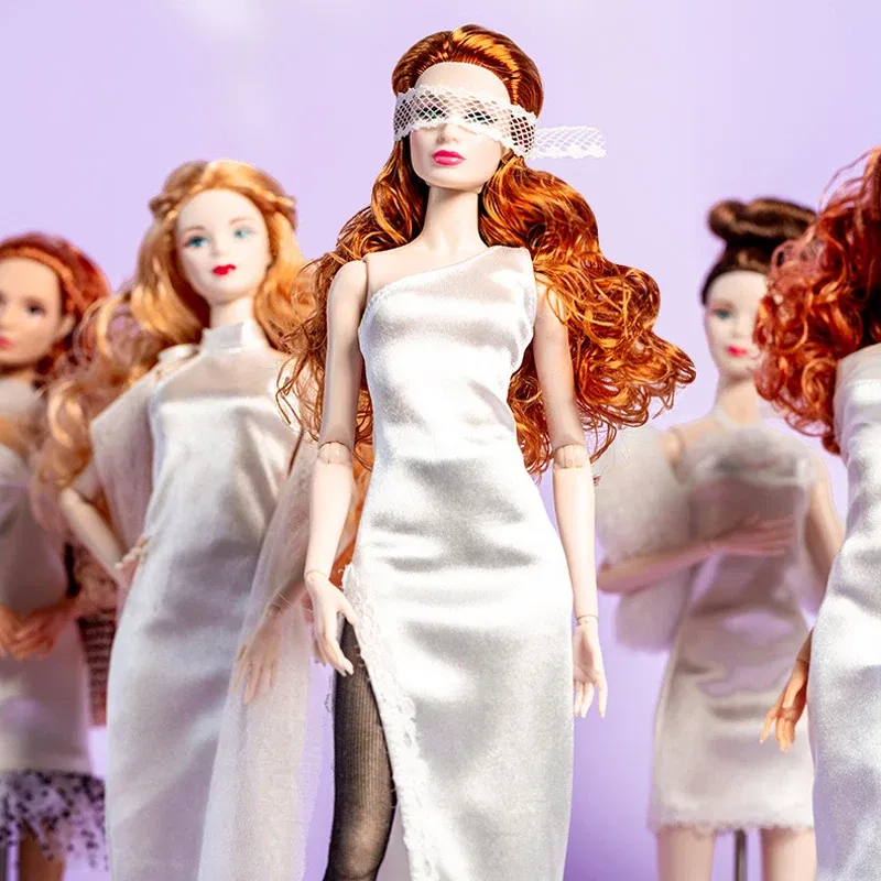 Color: SKY BLUE - 32cm Supermodel Doll Clothes Suit European Fashion Trendy Little White Skirt Exquisite Accessories Set DIY Toy Collector Gifts