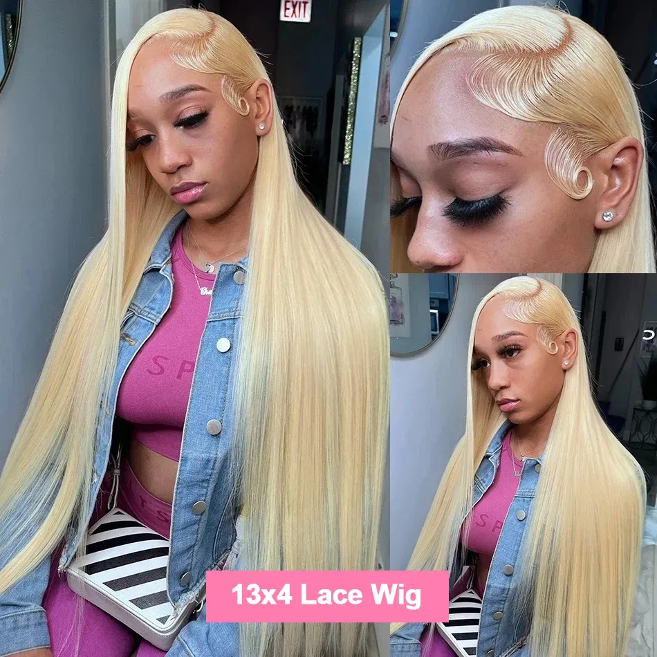 Hair Color: #16, Stretched Length: 24inches, Density: 250%, Ships From: CHINA - Blonde 613 Hd Lace Frontal Wig 13x6 13x4 Transparent Hd Lace Front Wig 30 Inch Brazilian Bone Straight Colored Human Hair Wigs