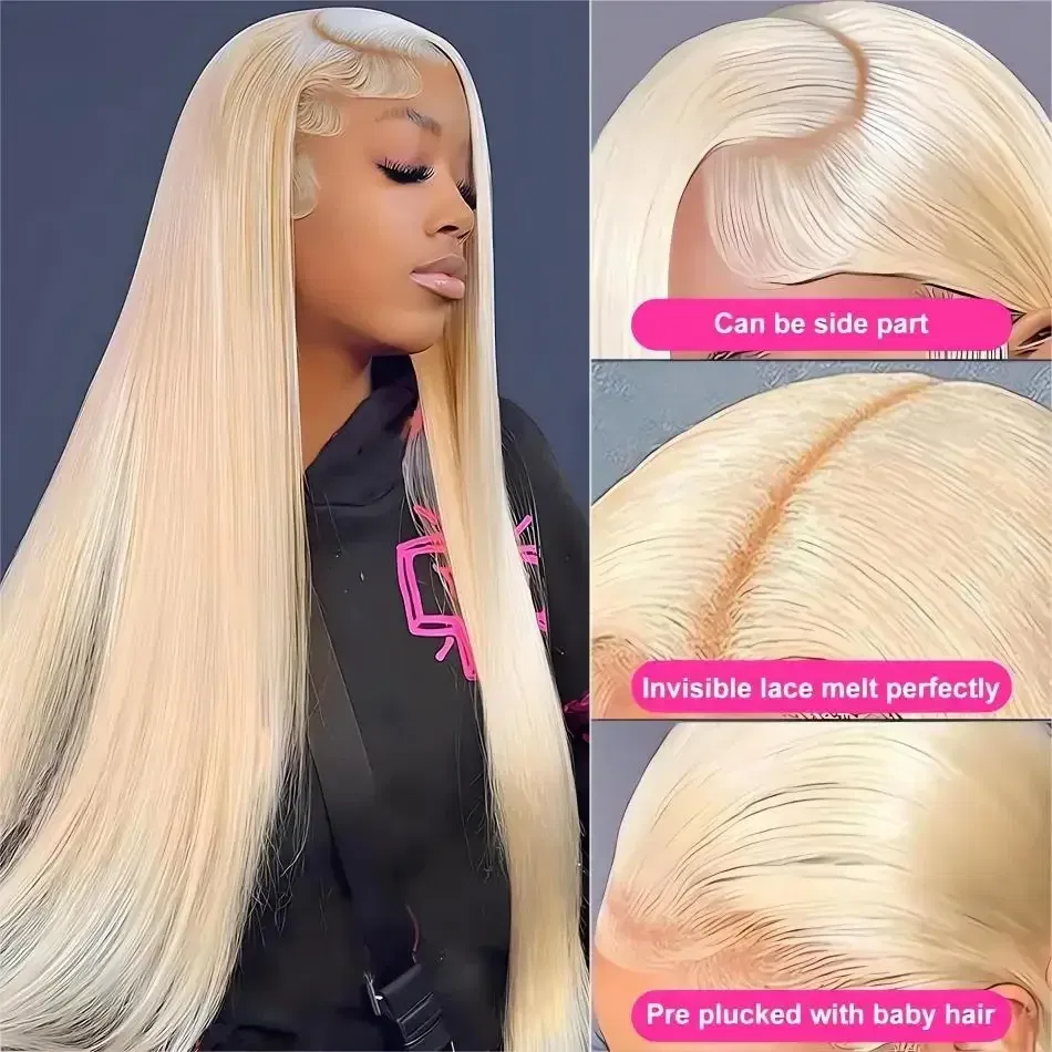 Hair Color: #16, Stretched Length: 24inches, Density: 250%, Ships From: CHINA - Blonde 613 Hd Lace Frontal Wig 13x6 13x4 Transparent Hd Lace Front Wig 30 Inch Brazilian Bone Straight Colored Human Hair Wigs