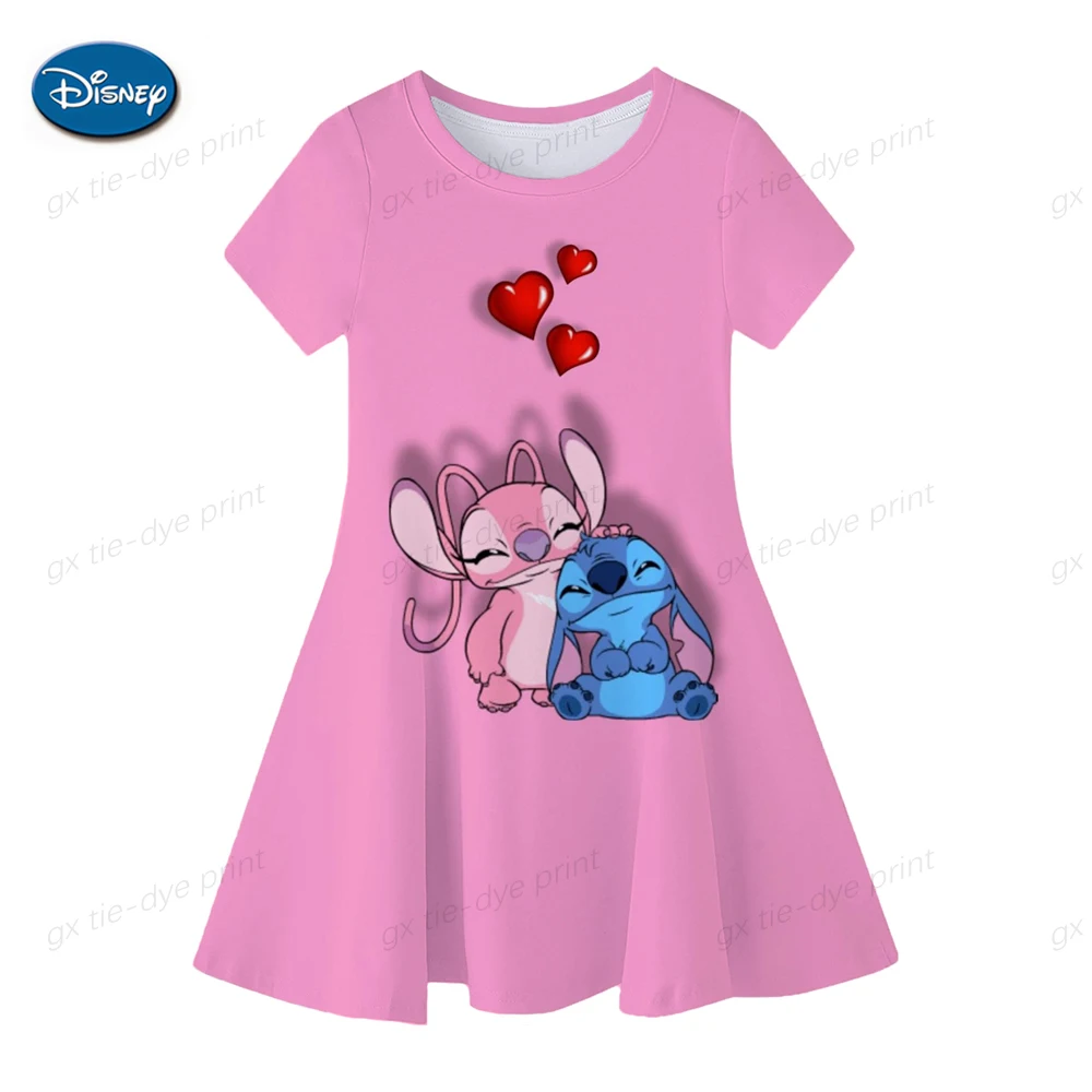 Color: Army Green, Ships From: CHINA, Kid Size: 5 - Fashion Baby Girls Stitch Dress Summer Dress Cartoon Stitch Dress Princess Stitch Dress Children's Girl Clothing 0-14 Years