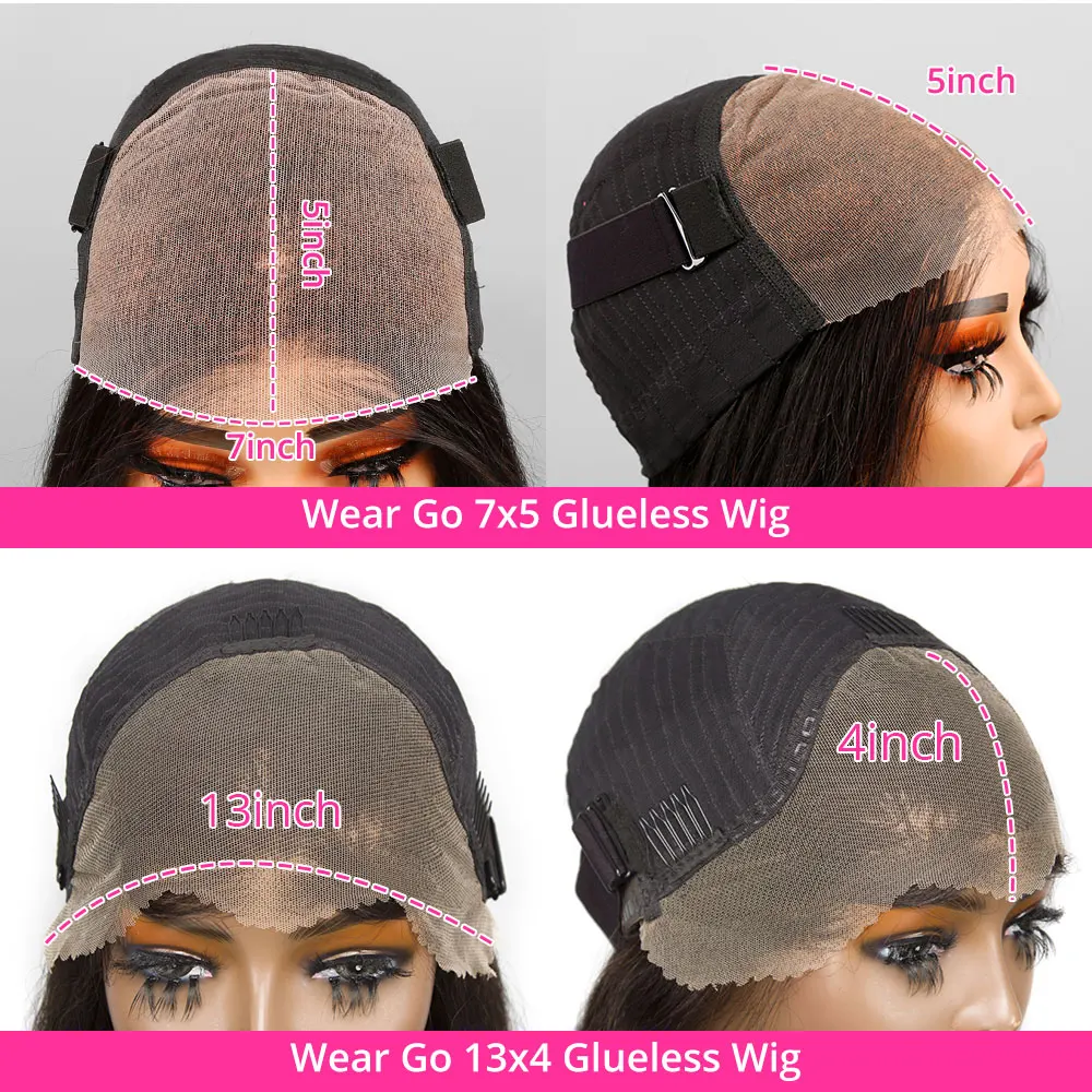 Hair Color: #1B, Ships From: CHINA, Stretched Length: 8inches, Density: 150% - Wear And Go Glueless Bob Wig Human Hair 7x5 HD Lace Closure Human Hair Pre Plucked  No Glue Pre Cut Ready To Wear Frontal Wig