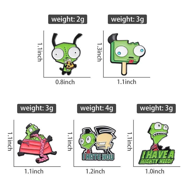 Metal color: Antique Silver Plated - Cartoon Anime Brooch Enamel Pins Custom Metal Animal Badges Lapel Accessories Sweater Women Men Jewelry Gift Friends Wholesale