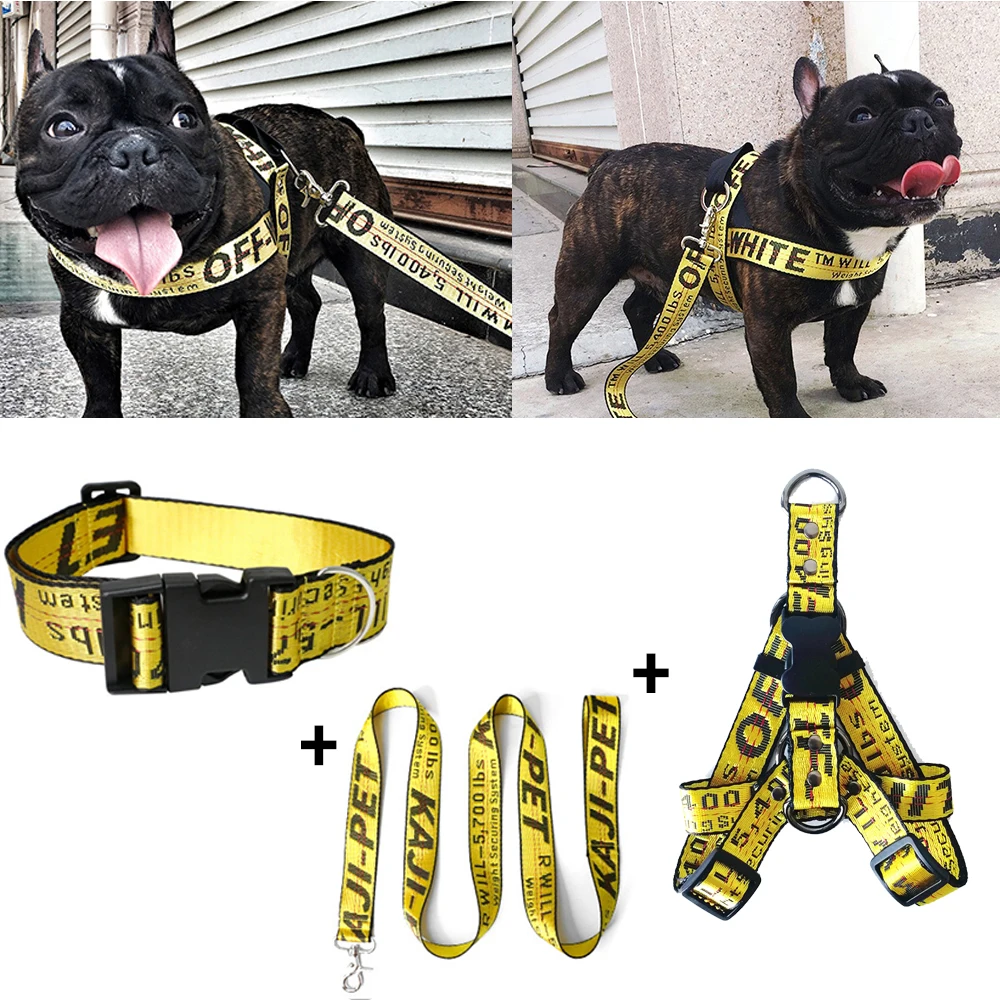 Color: Army Green, Size: XS - Fashion Dog Collar Leash Set Gold Chain Nylon Pets Dog Collar Leash Long Rope Lettered Collar Perro Collar For Pitbull Puppy Dog