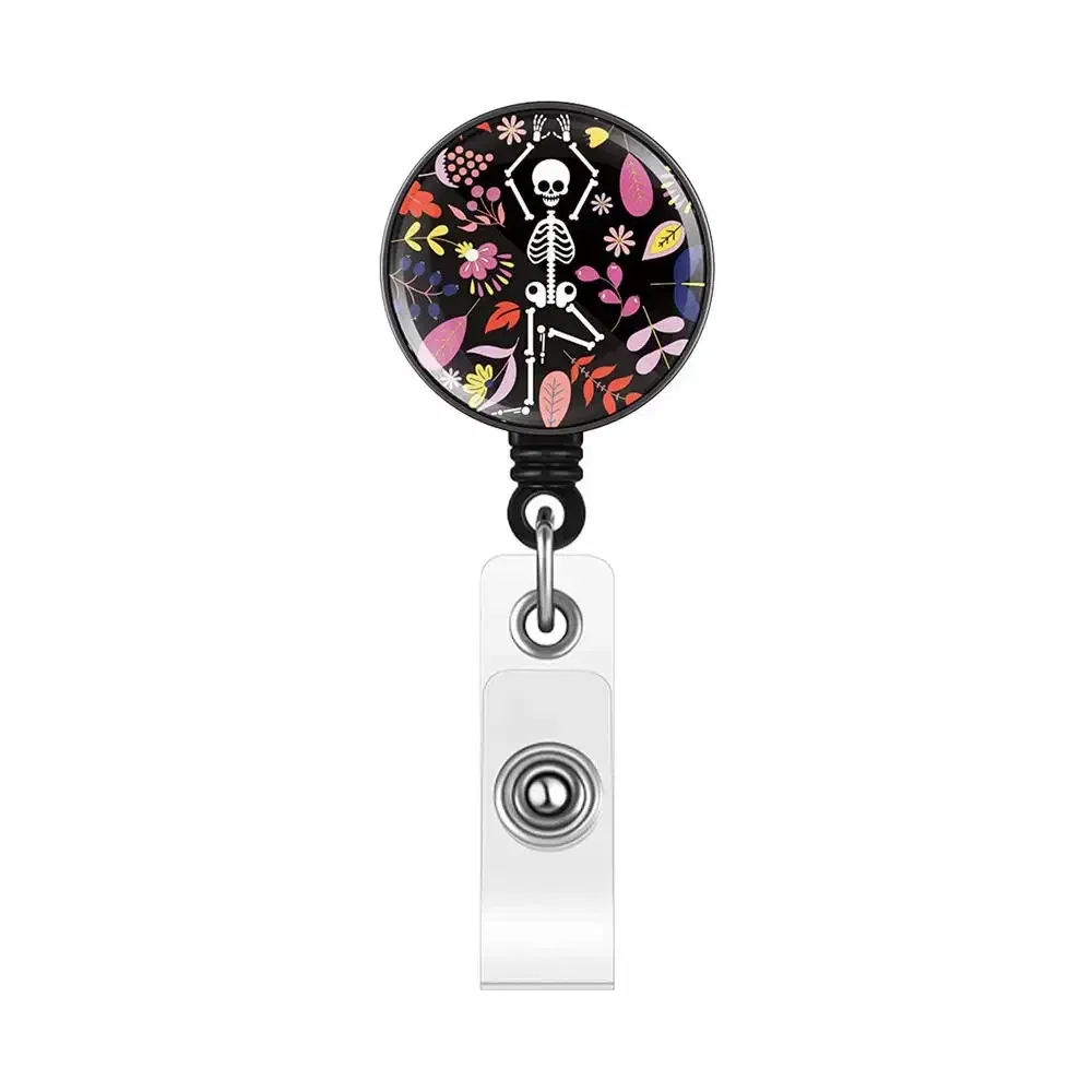 Color: Transparent - X-Ray Badge Reel Retractable Radiology Badge Reel Holder Ct Rays Nurse Doctor Student Card Reel Clip Office Supply Recoil Badge