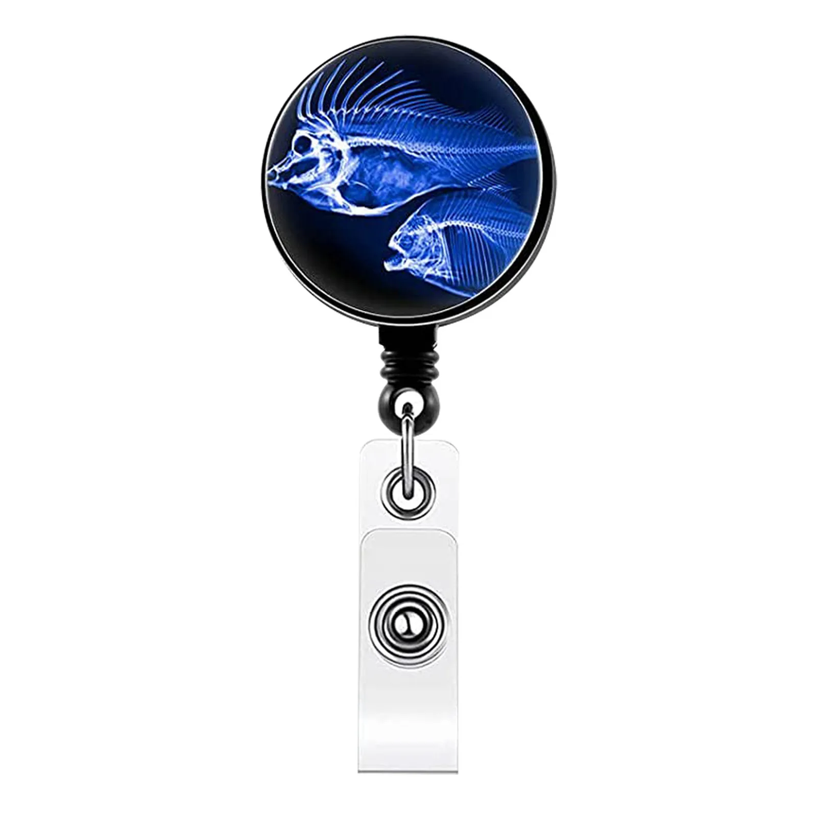 Color: Transparent - X-Ray Badge Reel Retractable Radiology Badge Reel Holder Ct Rays Nurse Doctor Student Card Reel Clip Office Supply Recoil Badge