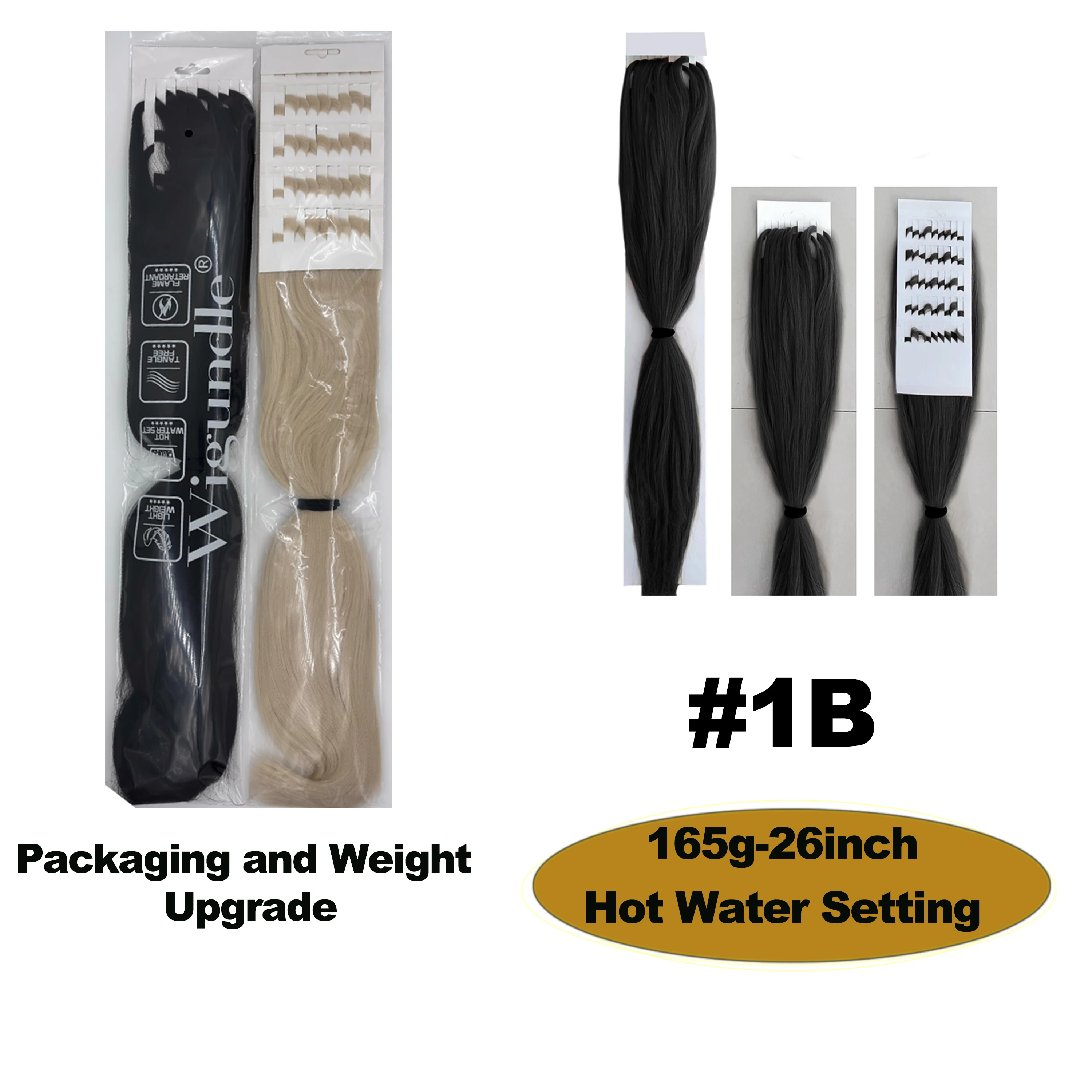 Color: P1B/30, Stretched Length: 26inches, Bulk Buy: 1Pcs/Lot - Kanekalon 26inch Hot Water Set Pre Stretched Jumbo Braiding Hair Box Twist Braids Synthetic Hair Extensions For Women Soft Yaki