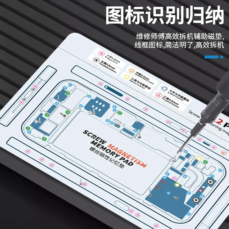 Color: GOLD - Soft Magnetic Screw Positioning Keeper Chart for iPhone X-15Pro Max Disassembly Double Sided Screw Setting Opening Guiding Mat