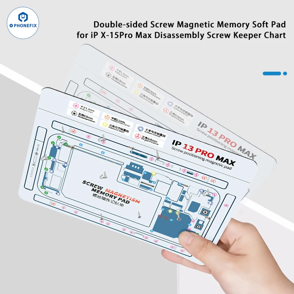 Color: GOLD - Soft Magnetic Screw Positioning Keeper Chart for iPhone X-15Pro Max Disassembly Double Sided Screw Setting Opening Guiding Mat