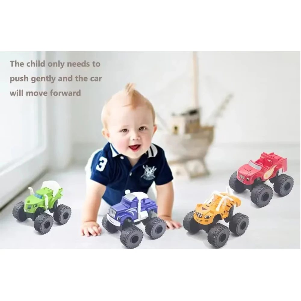 Color: Gold - Flame and machine monster Car toys Russian Crusher Truck Vehicles Figure Blaze Toy blaze the monster machines birthday Gifts