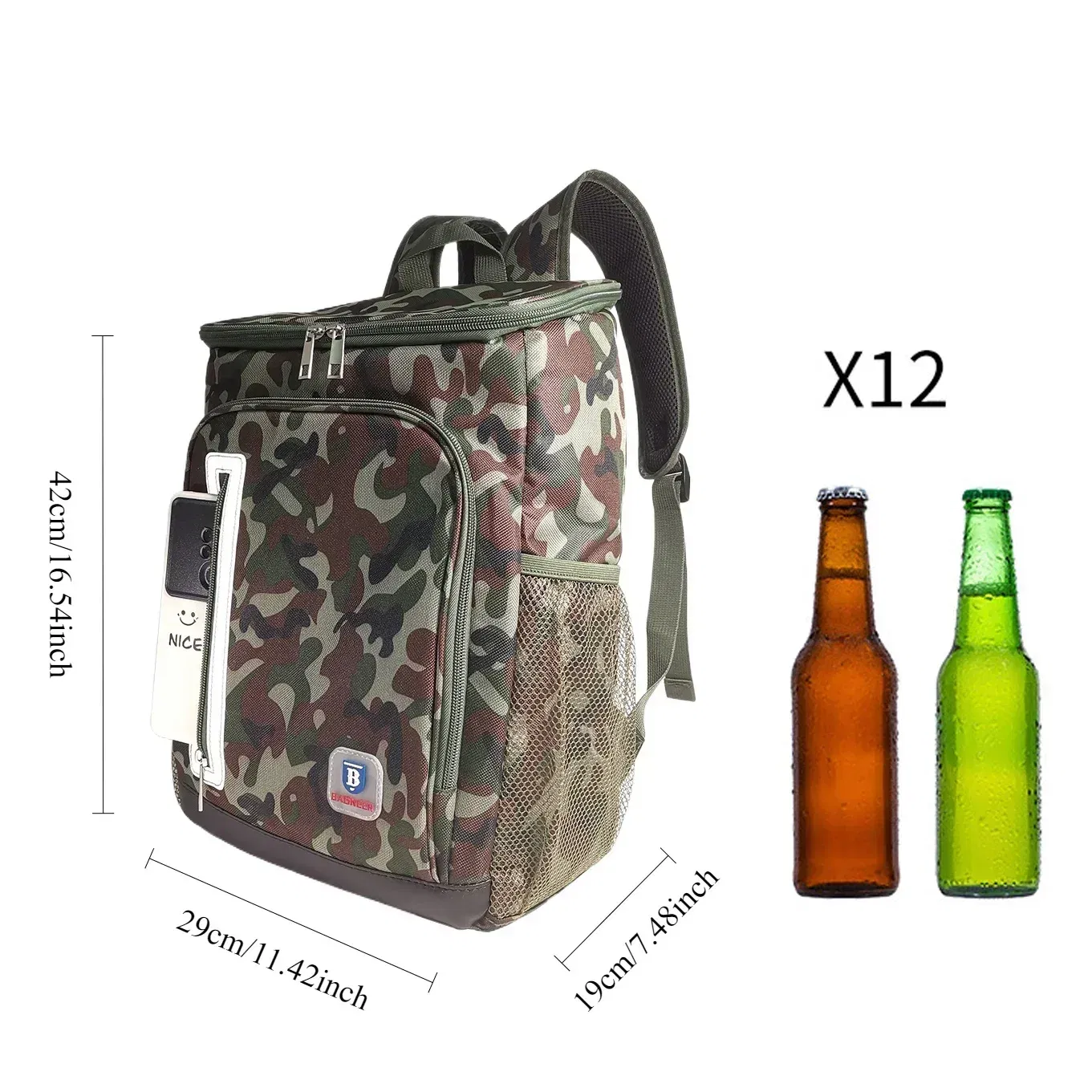 Color: Khaki - 20L Outdoor Thermal Backpack Cooler Bags Insulated Lunch Bag Leakproof Camping Beer Drink Picnic Backpack Food Fresh Keeping Bag