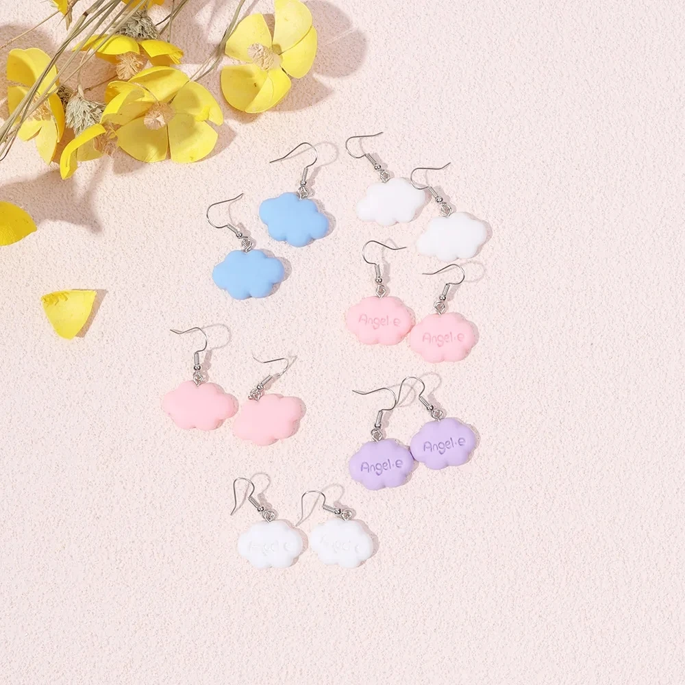 Metal Color: Light Yellow Gold Color - Ultra-Low New Fashion Cute White Cloud Stud Earrings Delicate Mushroom Clouds for Women Girls Ear Jewelry Wholesale Gifts Bear