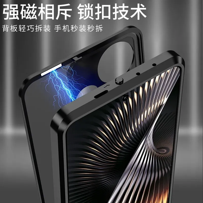 Color: Green, Material: ABS - Aluminium Alloy Metal Frame Case For Poco F6 Case Matte transparent Acrylic Back Cover For Xiaomi POCO F6 5G Redmi Turbo3 Bumper