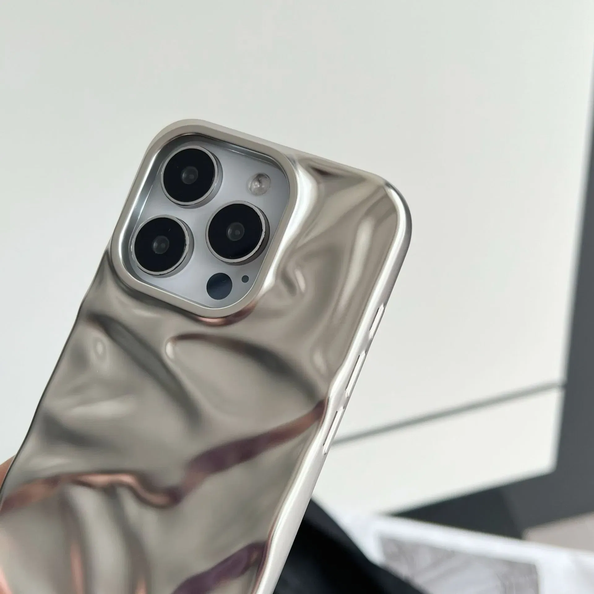 Color: Blue, Compatibility by Model: iPhone17 Pro Max - Soft Matte 3D Wavy Pattern Phone Case For iPhone 16 17 ProMax 17 Air 15 14 Plus 13 12 Pro Max 11 ins Water Ripple Creative Cover