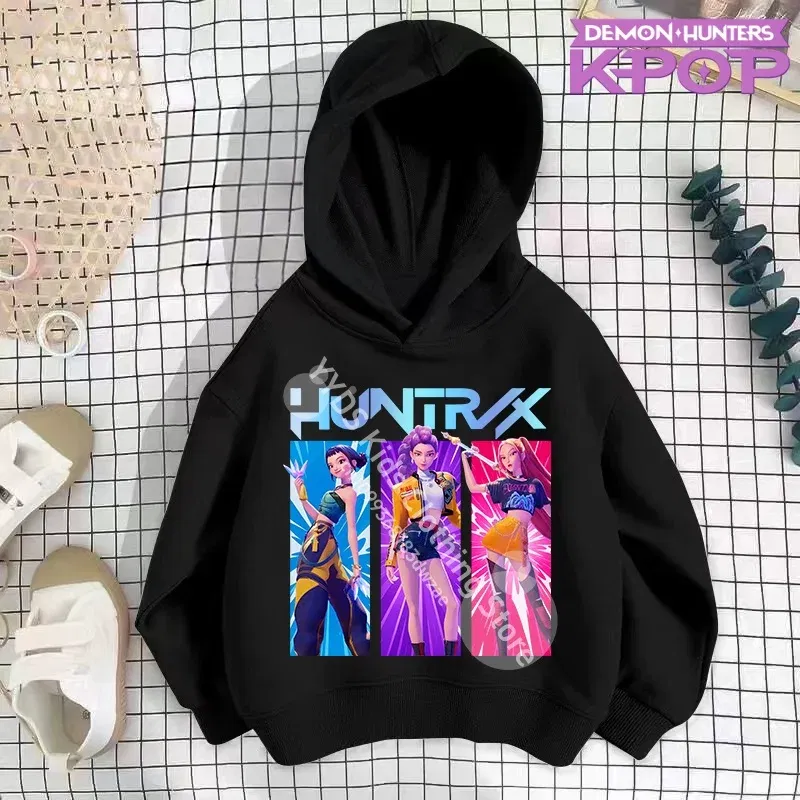 Color: Yellow, Kid Size: 12T - 2025 KPop Demon Hunters Hoodie Fashion Rumi Sweatshirt Pullover Cute Long Sleeve Autumn Boys Girls Cartoon Y2K Hoody Sportswear